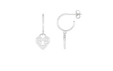 Estella Bartlett Silver Engraved Heart Padlock Earrings