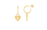 Estella Bartlett Gold Heart Padlock Engraved Hoop Earrings