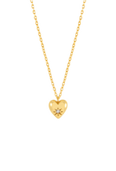 Estella Bartlett CZ Star Puffed Heart Necklace