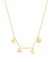 Estella Bartlett Evil Eye Moon and Stars Charm Necklace