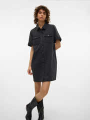 Vero Moda Jennie Short Denim Dress - Black