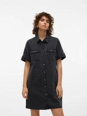 Vero Moda Jennie Short Denim Dress - Black