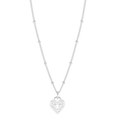 Estella Bartlett Silver Engraved Heart Padlock Necklace