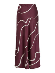 Vila - Ellette Midi Skirt in Fig and Birch