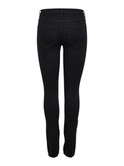 Only - Regular Waist Skinny Black Denim Jeans