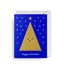 Lagom Design - Happy Golden Tree Christmas Mini Card