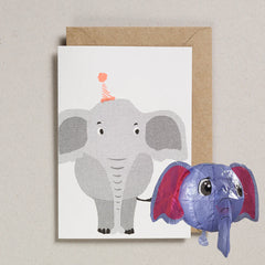 Petra Boase - Japanese Paper Balloon Card - Elephant