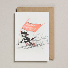 Petra Boase - Skiing Cat Card