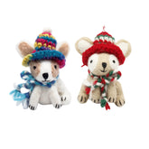 Fiona Walker - Cute Dog with Scarf and Hat Decoration