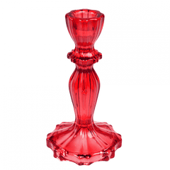 Rex Glass Candle Holder - Red