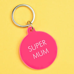 Flamingo Candles - Super Mum Keyring