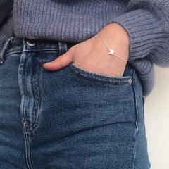 Lisa Angel Single Star Bead Bracelet Silver