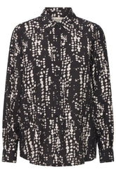 Fransa Ariana Blouse - Black Driz Drop