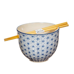 Sass & Belle - Sashiko Pattern Noodle Bowl with Chopsticks