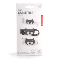 Kikkerland - Cat Cable Ties - Set of 3