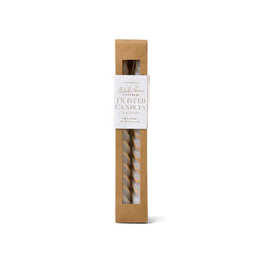 Paddywax - Metallic Ivory Tapered Twisted Candles