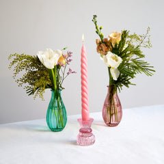 Talking Tables - Deluxe Dinner Boho Spiral Candles - 4 Pack Orange & Pink