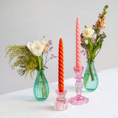 Talking Tables - Deluxe Dinner Boho Spiral Candles - 4 Pack Orange & Pink
