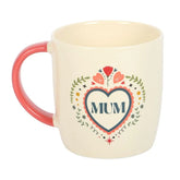 Folk Heart Mum Ceramic Mug
