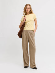 JJXX Mira Linen Blend Wide Leg Pants- Silver Mink