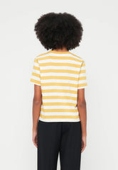 Selected Femme Essential Striped Boxy Tee - Ochre/Bright White