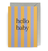 Lagom Design Pastel Striped Hello Baby Card