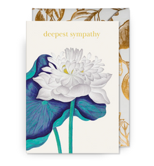 Lagom Design Deepest Sympathy White Lotus Greeting Card
