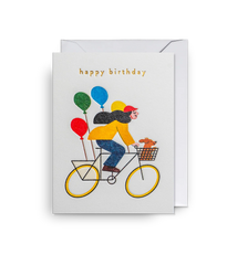 Lagom Design Bicycle Balloons Birthday Mini Card