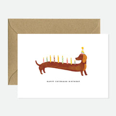 Dachshund Extra Birthday Card - 1973
