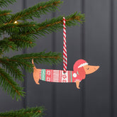 Rex London - Wooden hanging Sausage Dog Tree Decoration