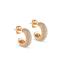 Enamel Copenhagen Hoops Luna - Gold Sparkling Clear CZ