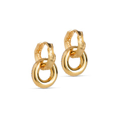 Enamel Copenhagen Hoop Earrings Celin - Clear CZ and Gold