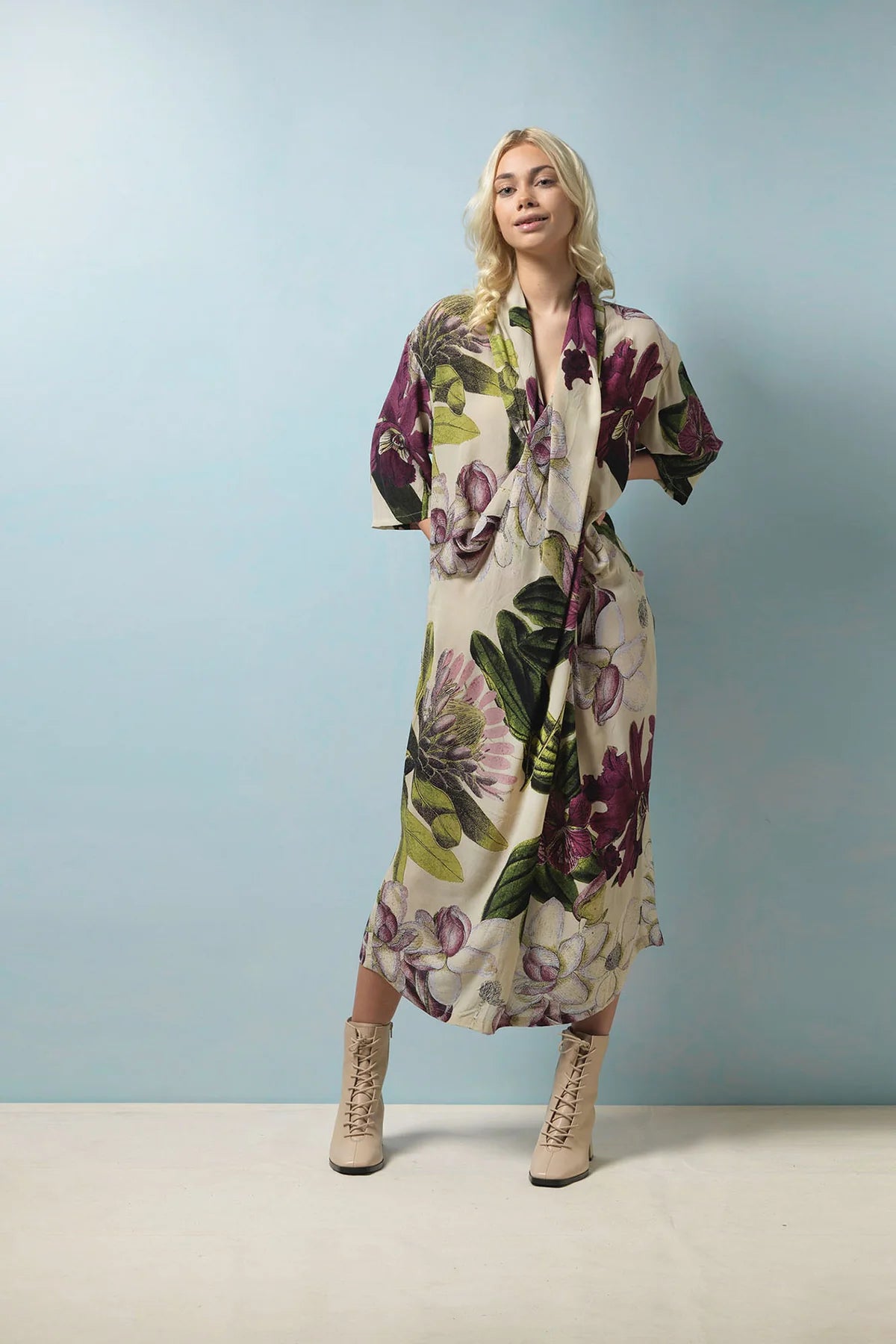 One Hundred Stars Kew Protea Duck Egg Rachel Dress Bunka One Hundred Stars Kew Protea Duck Egg Rachel Dress Bunka