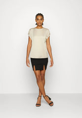 Vila Viellette Satin Top - Cement