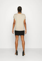 Vila Viellette Satin Top - Cement