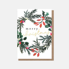 Caroline Gardner - Merry Christmas Holly Cards - Pack Of 10
