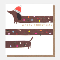 Caroline Gardner - Bunting & Sausage Dog Mixed Meningitis Now Charity Christmas Cards Pack Of 8