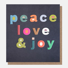 Caroline Gardner - Tree and Peace, Love & Joy Mixed Meningitis Now Charity Christmas Cards Pack of 8