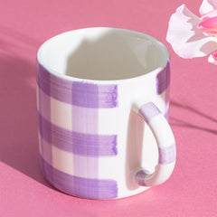 Sass & Belle Gingham Lilac Mug