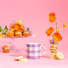 Sass & Belle Gingham Lilac Mug