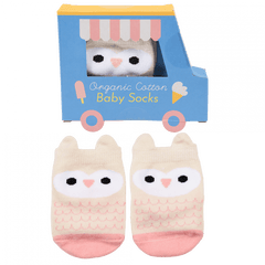 Rex London Pink Owl Baby Socks