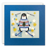 James Ellis Skiing Penguin Christmas Card