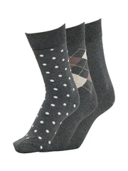 Selected Homme Tobias 3 Pack Gift Socks - Dark Grey Melange