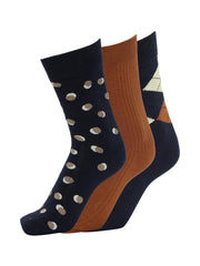 Selected Homme Rune 3 Pack of Gift Socks - Cherry Mahogany