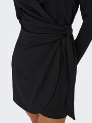JDY Louisville Wrap Dress in Black