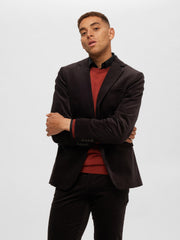 Selected Homme Berg Cotton Crew Neck Jumper - Burnt Henna/Melange