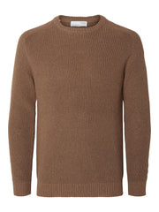 Selected Homme Reg - Dan Crew Neck - Dark Earth/Melange