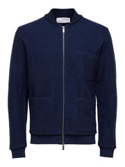 Selected Homme Healy Knit Bomber Jacket - Dark Sapphire