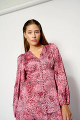 Noella Patty Long Dress - Fuchsia Leo