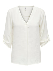 JDY Divya 3/4 Top - Cloud Dancer